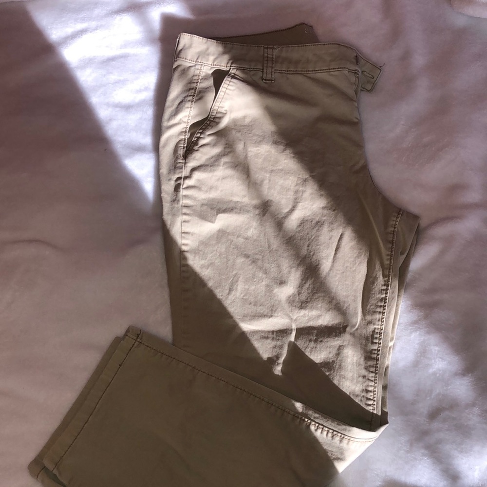 Tan Chino Crop Capri